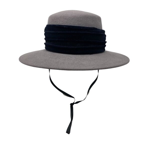 VTG Gwenn Pennington Michael Howard 100% Wool Gray Hat Fancy Chin Strap‎ Winter main image 8